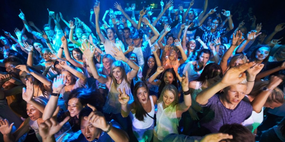 Crowded nightclub interior - overcrowding increases the risk of violence and makes security response difficult